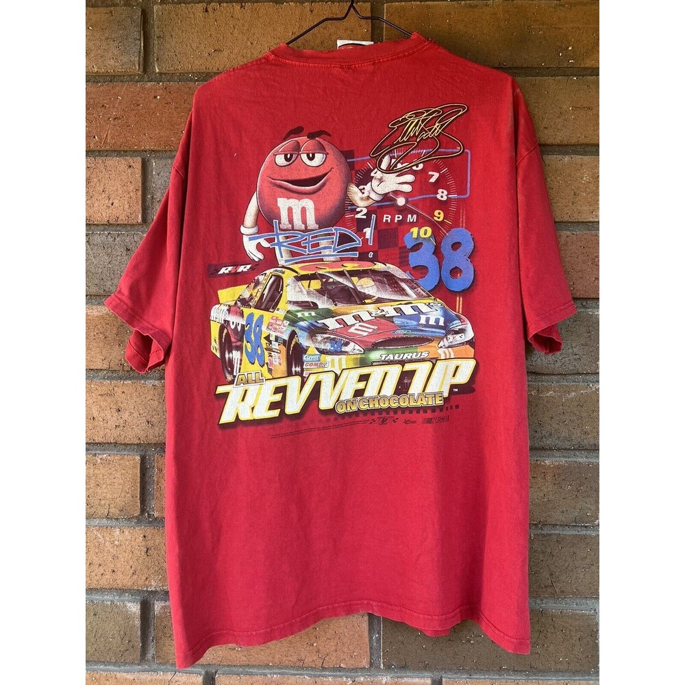 Vintage Chase Elliot Sadler NASCAR Shirt M&M 2003 #38 Print Distressed | Large‎
